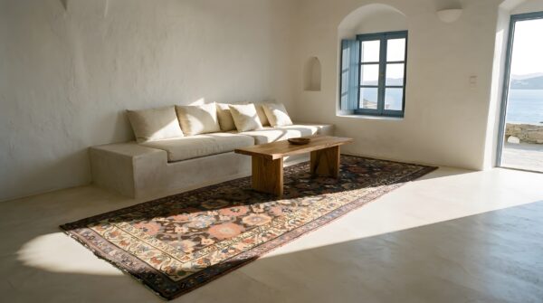 Antique nw persian tribal allover design hallway runner varamin rug 9 Antique nw persian tribal allover design hallway runner varamin rug (sku 25173) - room view
