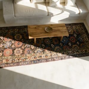 Antique NW Persian Tribal Allover Design Hallway Runner Varamin Rug (SKU 25173) - styled overhead view