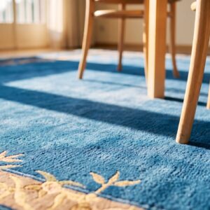 Open Navy Blue Color Field Antique Minimalist Chinese Large Size Peking Rug (SKU 25261) - in-room detail