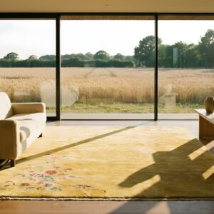 Antique Open Solid Yellow Color Chinese Art Deco Rug (SKU 24589) - room view
