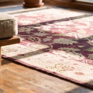 Antique Oushak Hallway Runner Wool Coral Rug (SKU 20789) - in-room detail