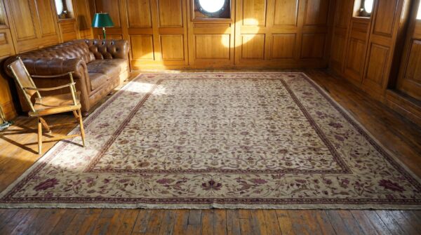 Antique oversized amritsar indian knotted rug 9 Antique oversized amritsar indian knotted rug (sku 18154) - room view
