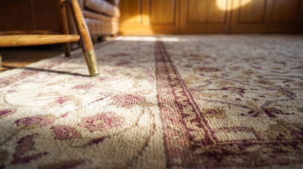 Antique oversized amritsar indian knotted rug 10 Antique oversized amritsar indian knotted rug (sku 18154) - in-room detail
