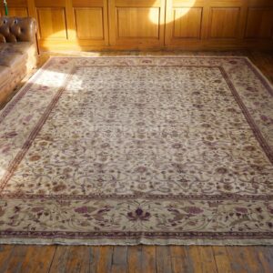 Antique Oversized Amritsar Indian Knotted Rug (SKU 18154) - styled overhead view