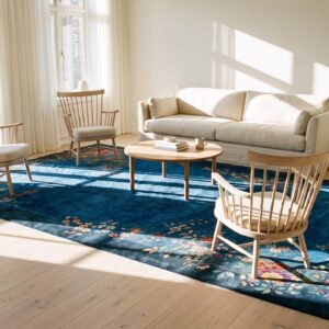Antique Oversized Art Deco Chinese Floral Knotted Rug (SKU 24287) - room view