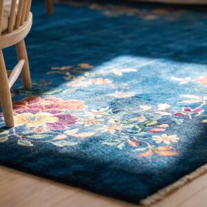 Antique Oversized Art Deco Chinese Floral Knotted Rug (SKU 24287) - in-room detail