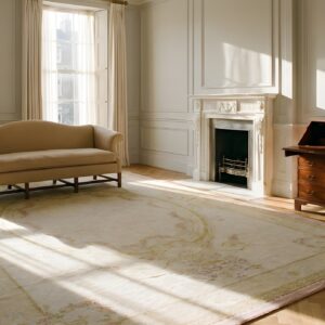 Antique Oversized Aubusson French Medallion Flat Weave Rug (SKU 24945) - room view