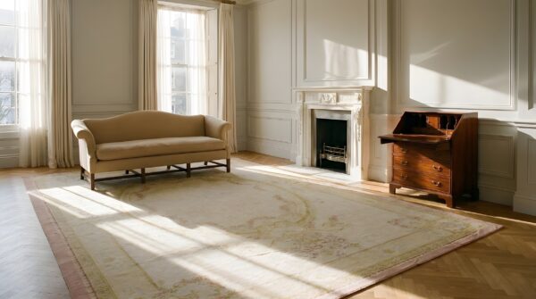 Antique oversized aubusson french medallion flat weave rug 9 Antique oversized aubusson french medallion flat weave rug (sku 24945) - room view