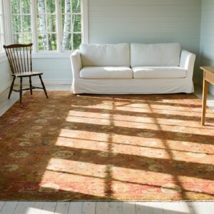 Antique Oversized Axminster English Geometric Knotted Rug (SKU 24898) - room view