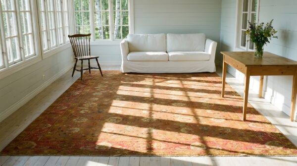Antique oversized axminster english geometric knotted rug 9 Antique oversized axminster english geometric knotted rug (sku 24898) - room view