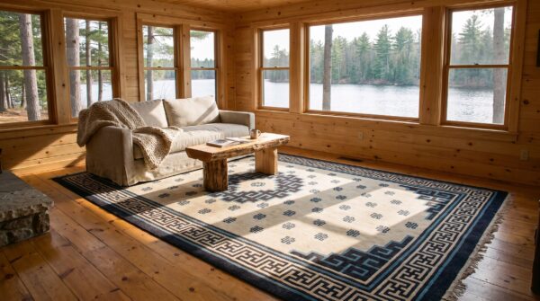 Antique oversized chinese - mongolian knotted rug (sku 23338) - room view