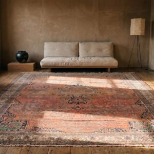 Antique Oversized Coral Sarouk - Farahan Persian Knotted Rug (SKU 20281) - room view
