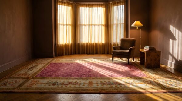 Antique oversized coral savonnerie french allover knotted rug 14 Antique oversized coral savonnerie french allover knotted rug (sku 24012) - room view