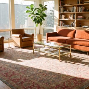 Antique Oversized Lahore Indian Geometric Knotted Rug (SKU 24850) - room view