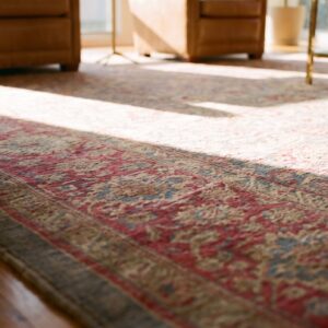 Antique Oversized Lahore Indian Geometric Knotted Rug (SKU 24850) - in-room detail