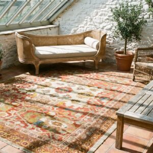 Oversized Antique Late 19th Century Ivory Allover Persian Ziegler Sultanabad Carpet (SKU 18097) - room view