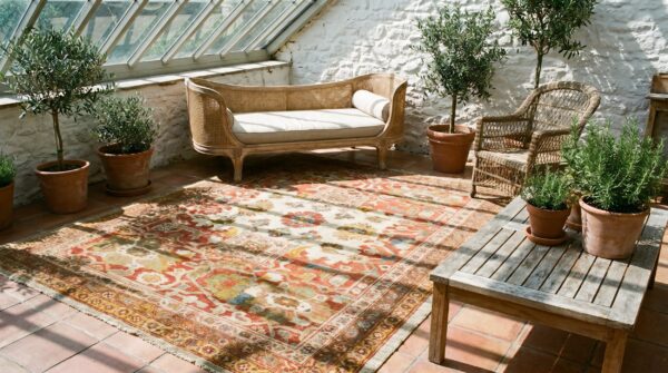 Oversized antique late 19th century ivory allover persian ziegler sultanabad carpet 15 Oversized antique late 19th century ivory allover persian ziegler sultanabad carpet (sku 18097) - room view