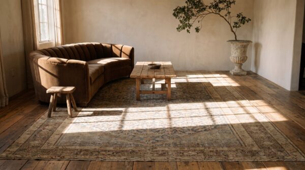 Antique oversized malayer wool room size blue rug 6 Antique oversized malayer wool room size blue rug (sku 23300) - room view