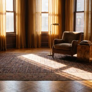 Antique Oversized N. Persian Persian Geometric Knotted Rug (SKU 24315) - room view