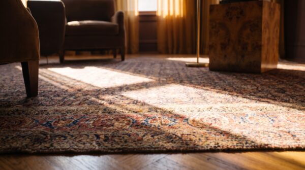 Antique oversized n. Persian persian geometric knotted rug 9 Antique oversized n. Persian persian geometric knotted rug (sku 24315) - in-room detail