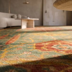 Antique Oversized Oushak Turkish Knotted Rug (SKU 20265) - in-room detail
