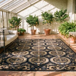 Antique Oversized Peking Chinese Geometric Knotted Rug (SKU 24820) - room view