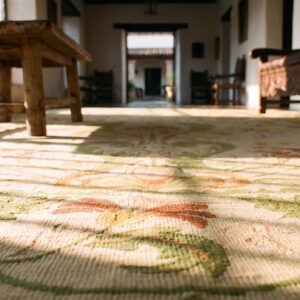 Antique Oversized Portugal Floral, Medallion Stitched Rug (SKU 25112) - in-room detail