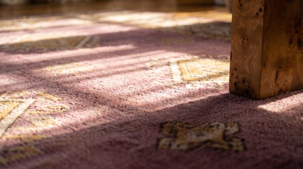 Antique oversized purple color tribal large scale allover design indian agra rug 12 Antique oversized purple color tribal large scale allover design indian agra rug (sku 19468) - in-room detail