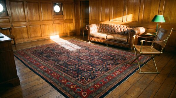 Antique oversized red and blue jewel tones persian bidjar rug 10 Antique oversized red and blue jewel tones persian bidjar rug (sku 19323) - room view