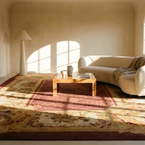 Antique Oversized Red Savonnerie French Allover Floral Knotted Rug (SKU 24131) - room view