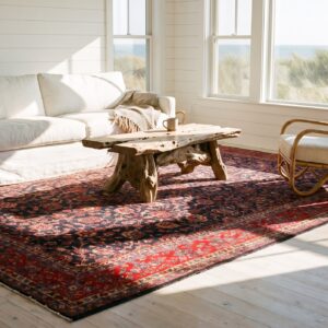 Antique Oversized Sarouk Persian Geometric Knotted Rug (SKU 24515) - room view