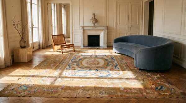 Antique oversized savonnerie french knotted rug 12 Antique oversized savonnerie french knotted rug (sku 19308) - room view