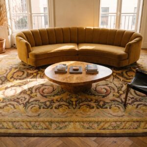Antique Oversized Savonnerie French Floral Knotted Rug (SKU 24266) - room view