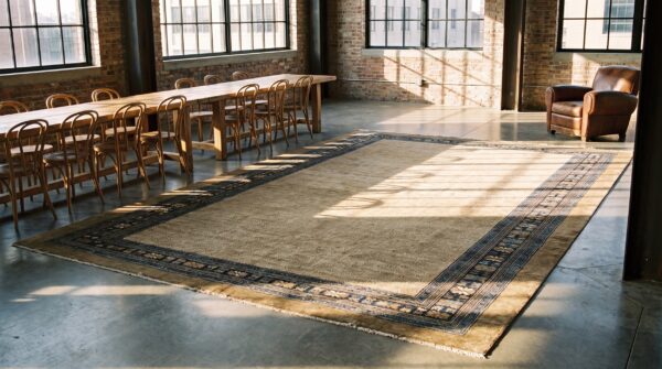 Antique oversized serab persian knotted rug 7 Antique oversized serab persian knotted rug (sku 21485) - room view