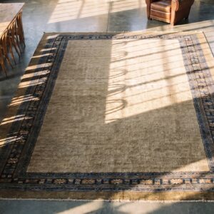 Antique Oversized Serab Persian Knotted Rug (SKU 21485) - styled overhead view