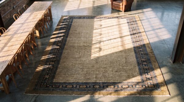 Antique oversized serab persian knotted rug 2 Antique oversized serab persian knotted rug (sku 21485) - styled overhead view