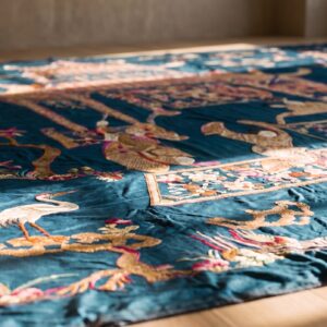 Antique Oversized Textile Chinese Allover Flat Weave Rug (SKU 23633) - in-room detail