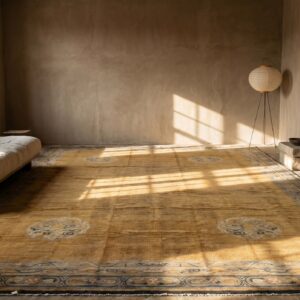 Antique Oversized Yellow Savonnerie Austrian Knotted Rug (SKU 17738) - room view