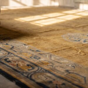 Antique Oversized Yellow Savonnerie Austrian Knotted Rug (SKU 17738) - in-room detail