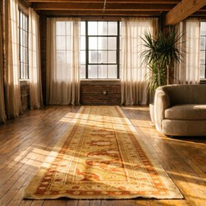 Pair Of Antique Indian Amritsar Extra Long Hallway Runner Rugs (SKU 19666) - room view