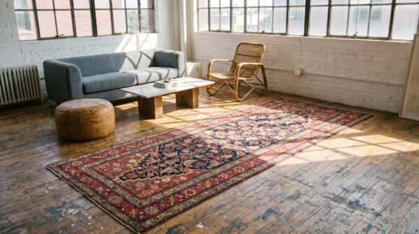 Pair of tribal herati design antique blue caucasian karabagh hallway runner rugs 11 Pair of tribal herati design antique blue caucasian karabagh hallway runner rugs (sku 18101) - room view