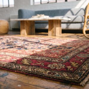 Pair Of Tribal Herati Design Antique Blue Caucasian Karabagh Hallway Runner Rugs (SKU 18101) - in-room detail