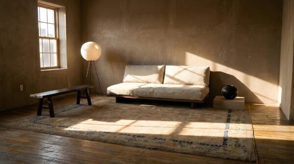 Antique peking chinese allover beige 1920s rug 7 Antique peking chinese allover beige 1920s rug (sku 23892) - room view