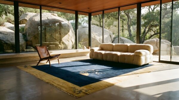 Antique peking chinese allover beige, blue navy 1920s rug (sku 24611) - room view