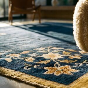 Antique Peking Chinese Allover Beige, Blue Navy 1920s Rug (SKU 24611) - in-room detail