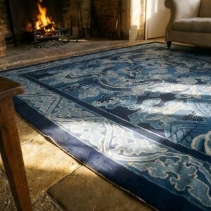 Antique Peking Chinese Allover Blue 1930s Rug (SKU 23693) - in-room detail