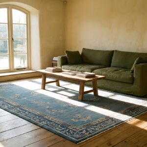 Antique Peking Chinese Allover Floral Blue 1890s Rug (SKU 24343) - room view