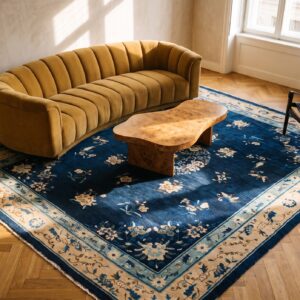 Antique Peking Chinese Allover Floral Blue 1920s Rug (SKU 23875) - room view