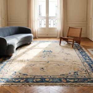 Antique Peking Chinese Allover Floral Ivory 1900s Rug (SKU 22840) - room view