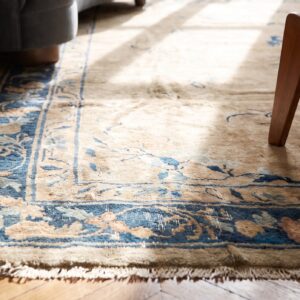 Antique Peking Chinese Allover Floral Ivory 1900s Rug (SKU 22840) - in-room detail